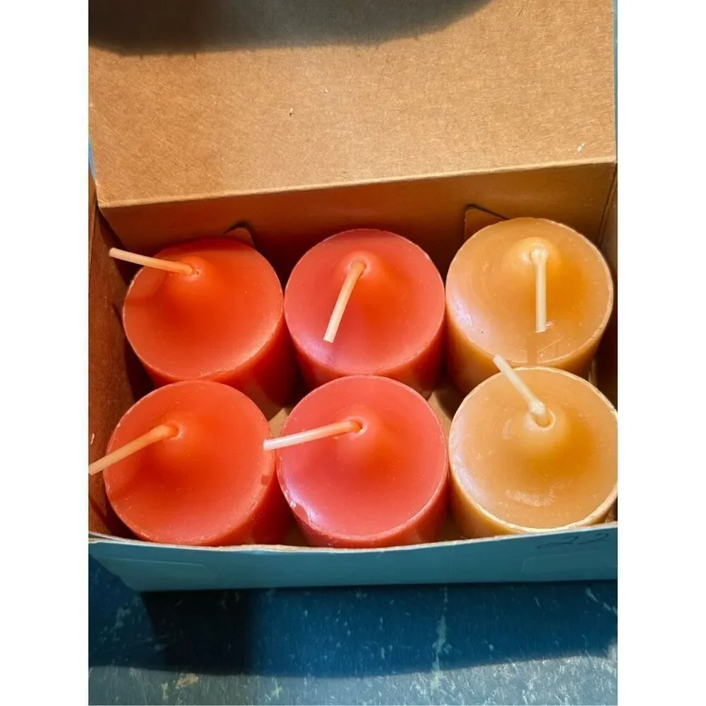 PartyLite Orange Yellow Mojito; Guava & Papaya Votive Candles 2 Boxes 6 Candles